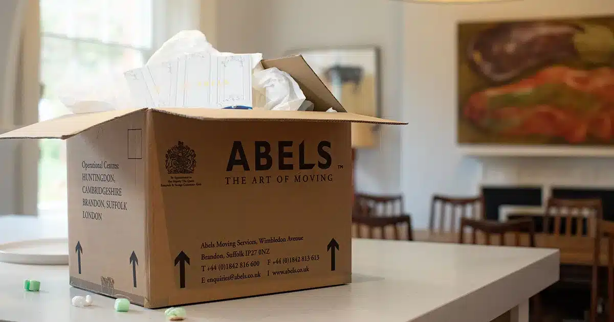 Abels branded box, part of the services offered by our premium removals company for domestic moves across the UK.