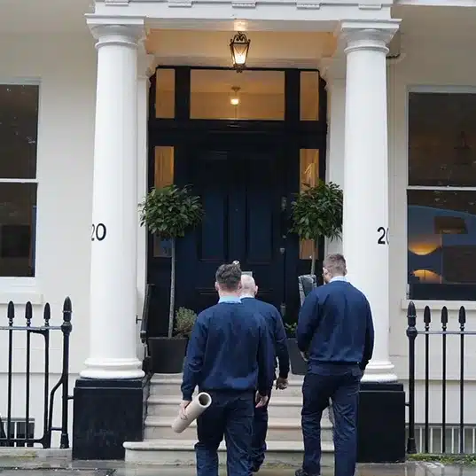 Professionally trained Abels staff entering a Westminster property, reflecting our role as a trusted removal company in Westminster & the surrounding areas in London.