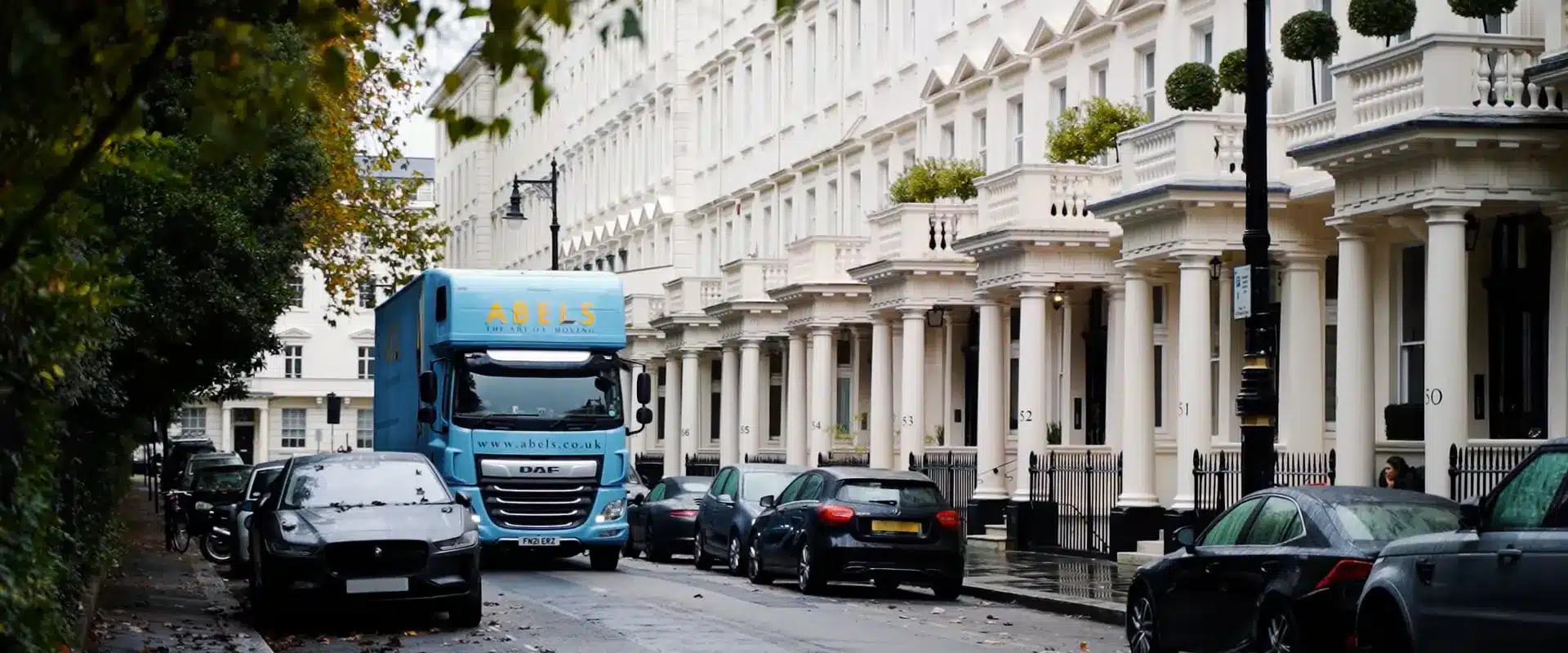 Abels van providing luxury London moving services, covering key areas including Kensington, Chelsea and Mayfair.