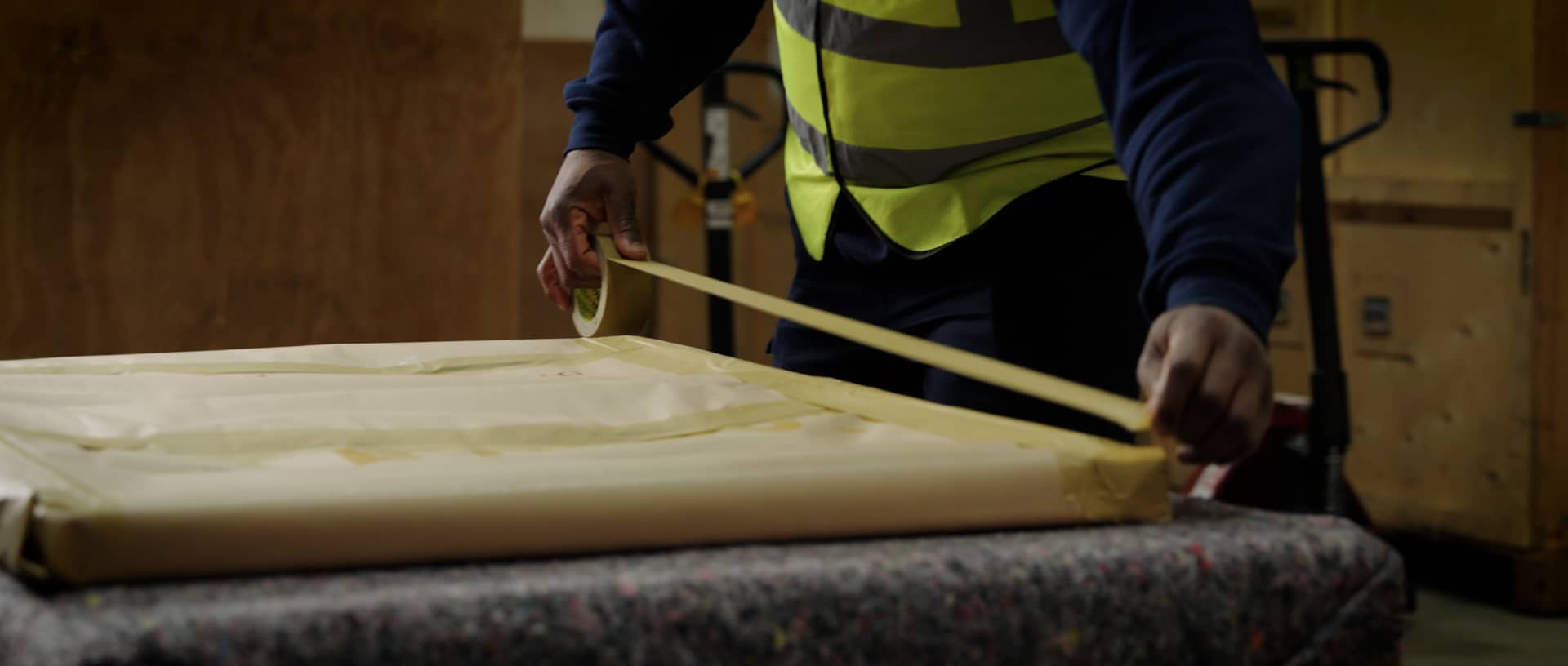 Specialist wrapping of antique furniture